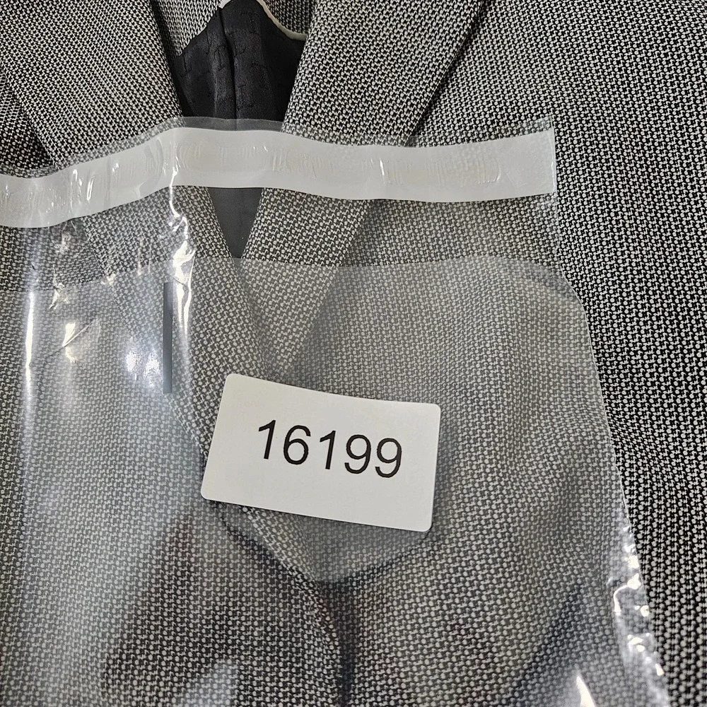 Talbots Wool Blend Blazer Suit Jacket Women 10 Petite 2-Button Gray Black Office